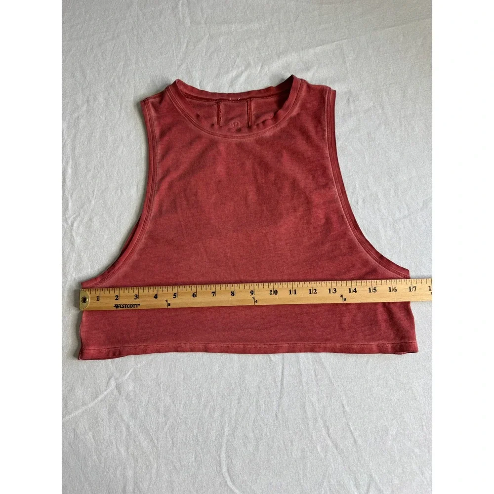 Lululemon Muscle Love Crop Tank Top Fade Washed Brick Rose Athletic Womens 4